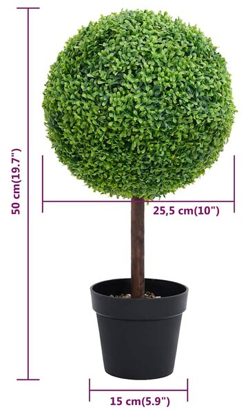 Umělý zimostráz ve tvaru koule s květináčem zelený 50 cm 336509