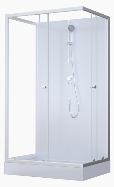 Kompletní sprcha MARWELL Kompletní sprcha White Dream 80 x 110 x 200 cm - Kompletní sada včetně sprchové vaničky a baterie - oboustranná instalace