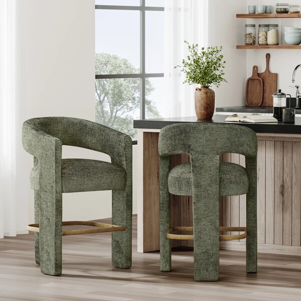 LivinHill Designová barová židle Leith olivová