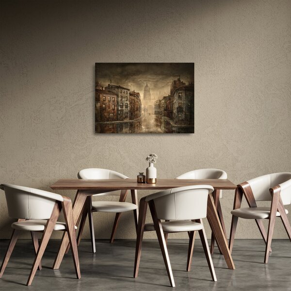 Skleněný obraz - Malba města (70x50 cm)