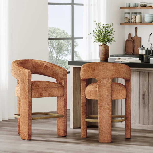 LivinHill Designová barová židle Leith skořicová