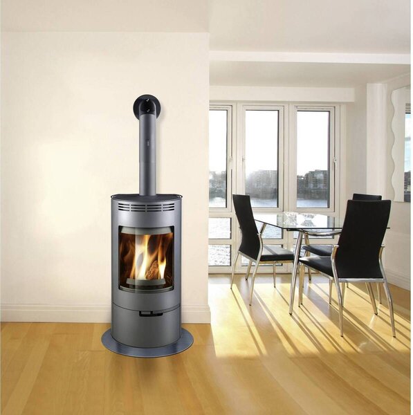 Kamna Thorma " Andorra " ocelově šedá - 7,5 kW - externí přívod vzduchu