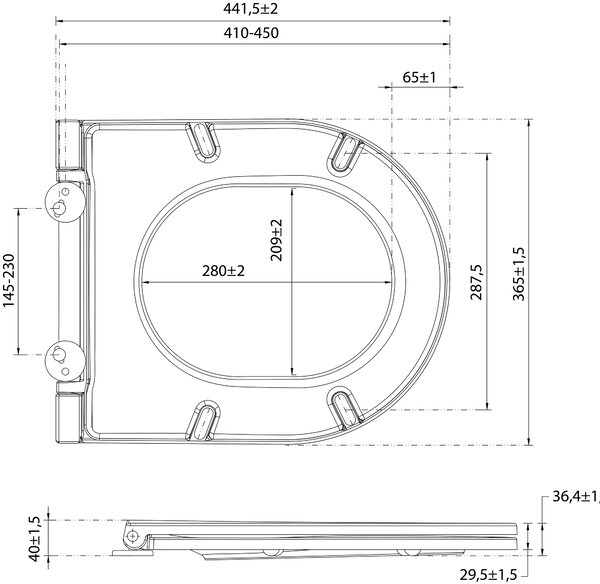 Isvea, INFINITY WC sedátko SLIM, Easy Take, Soft Close, antracit, 40KF0522I-S