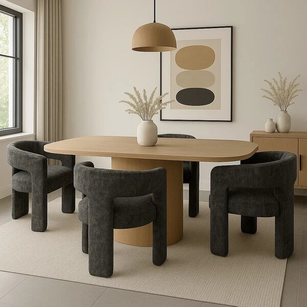 LivinHill Designové čalouněné jídelní křeslo Leith černé