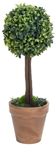 Umělé zimostrázy ve tvaru koule 2 ks s květináči zelené 33 cm 336515
