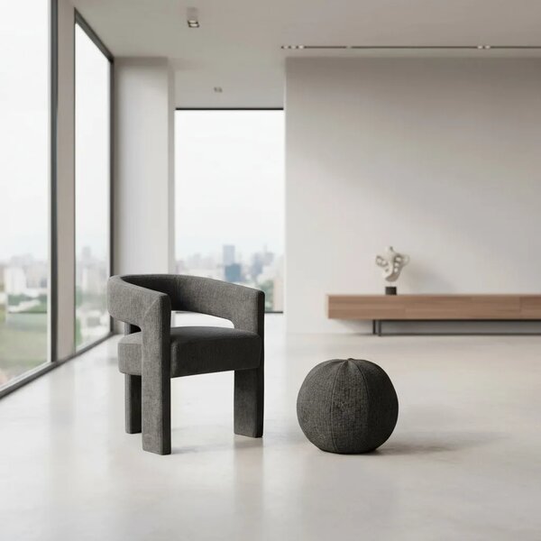 LivinHill Designové čalouněné jídelní křeslo Leith černé