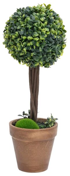Umělé zimostrázy ve tvaru koule 2 ks s květináči zelené 33 cm 336515
