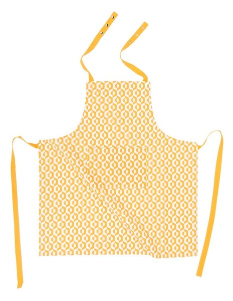 Žlutá bavlněná zástěra Tiseco Home Studio Hexagon