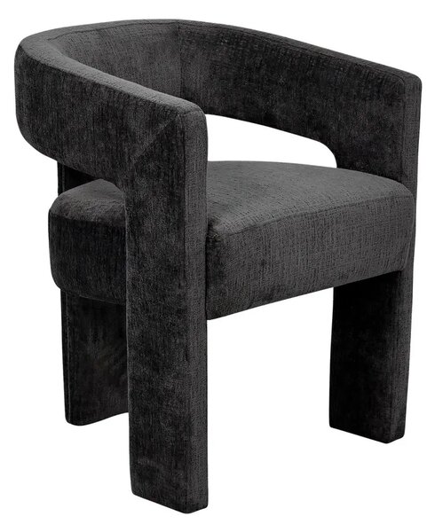 LivinHill Designové čalouněné jídelní křeslo Leith černé