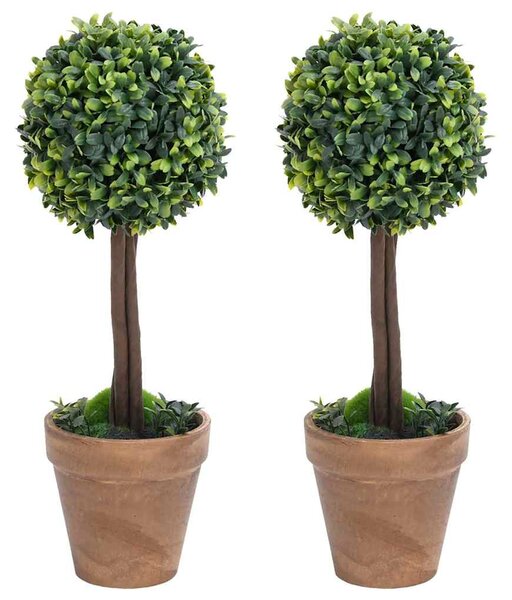 Umělé zimostrázy ve tvaru koule 2 ks s květináči zelené 33 cm 336515