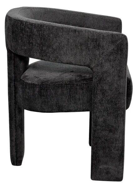 LivinHill Designové čalouněné jídelní křeslo Leith černé