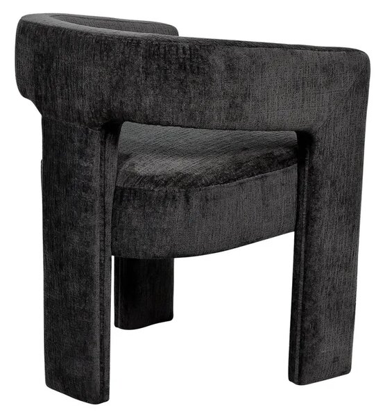 LivinHill Designové čalouněné jídelní křeslo Leith černé