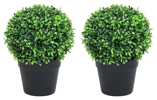 Umělé zimostrázy ve tvaru koule 2 ks s květináči zelené 27 cm 336520