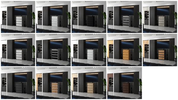 STIV Möbel | Komoda se 4 zásuvkami | Dub Wenge / Bílý Mat | 60 cm | moderní & bezúchytková | do ložnice a obýváku