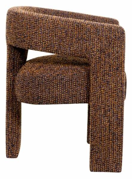 LivinHill Designové čalouněné jídelní křeslo Leith vícebarevné/skořicové