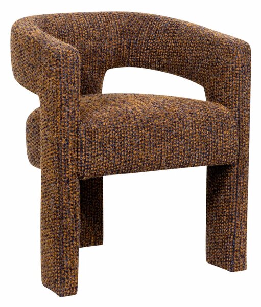 LivinHill Designové čalouněné jídelní křeslo Leith vícebarevné/skořicové