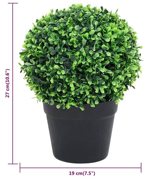 Umělé zimostrázy ve tvaru koule 2 ks s květináči zelené 27 cm 336520