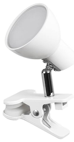 Stolní LED lampička s klipem NOAH, 5W, teplá bílá, bílá