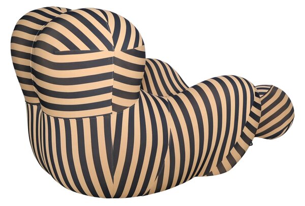 LivinHill Designové křeslo Nua s podnožkou béžové/černé