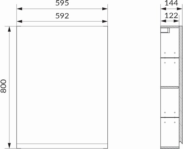 Cersanit Moduo skříňka 59.5x14.4x80 cm se zrcadlem antracitová S590-072-DSM