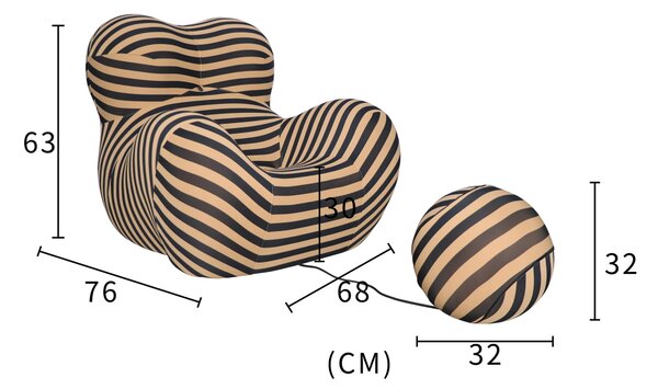 LivinHill Designové křeslo Nua s podnožkou béžové/černé