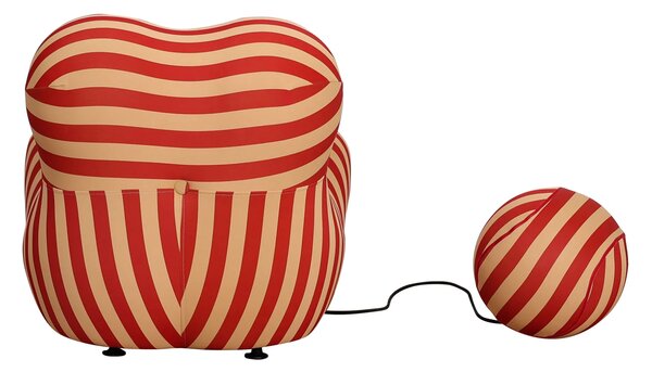 LivinHill Designové křeslo Nua s podnožkou béžové/červené