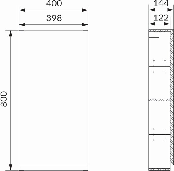 Cersanit Moduo skříňka 40x14.4x80 cm se zrcadlem antracitová S590-071-DSM