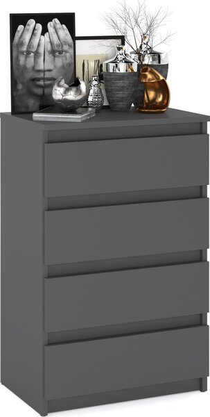 STIV Möbel | Komoda se 4 zásuvkami | Šedá Matná | 60 cm | moderní & bezúchytková | ložnice & obývací pokoj