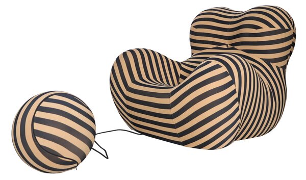 LivinHill Designové křeslo Nua s podnožkou béžové/černé