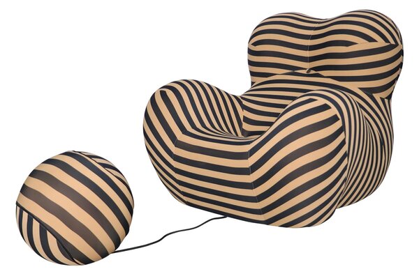 LivinHill Designové křeslo Nua s podnožkou béžové/černé