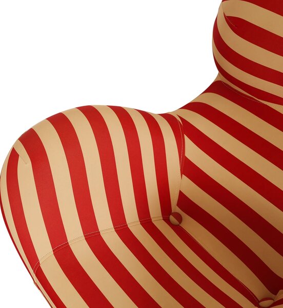 LivinHill Designové křeslo Nua s podnožkou béžové/červené