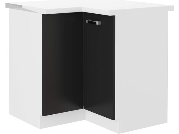 Rohová dolní kuchyňská skříňka Oran 89 x 89 DN 1F BB (bílá + černá). 1033036