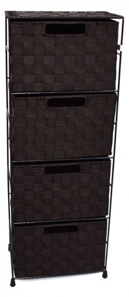 DUE ESSE, Nylonová komoda 4 zásuvky 81 x 30 x 22 cm, hnědá
