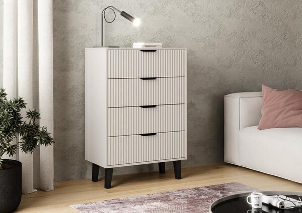 BDW, komoda Scandi, 4 zásuvky, ložnice, obývací pokoj, 80×40×90, kašmír