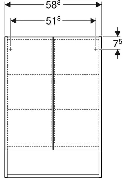 Geberit Selnova Square skříňka 58.8x17x85 cm se zrcadlem bílá 501.264.00.1