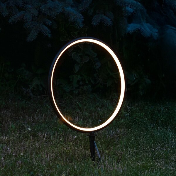 Exteriérové ​​solární zapichovací svítidlo Rings, 2x LED 1,5w, černá