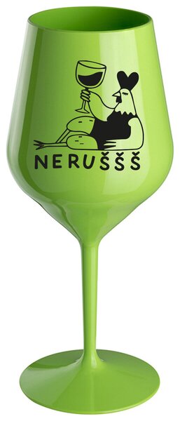 NERUŠŠŠ - zelená nerozbitná sklenička na víno 470 ml