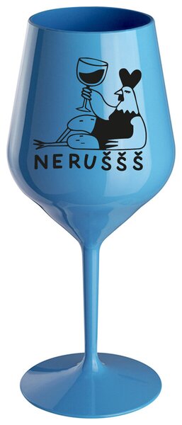 NERUŠŠŠ - modrá nerozbitná sklenička na víno 470 ml