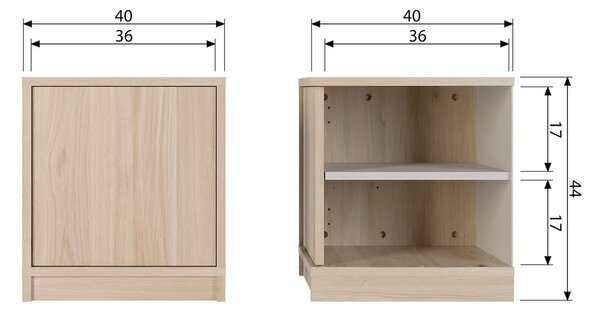 Modulární skříňka v dekoru dubu v přírodní barvě 40x44 cm Modulair – vtwonen