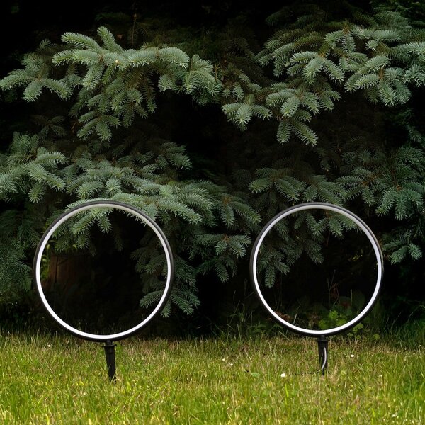 Exteriérové ​​solární zapichovací svítidlo Rings, 2x LED 1,5w, černá