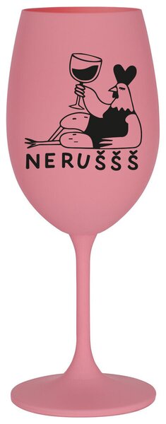 NERUŠŠŠ - růžová sklenička na víno 350 ml
