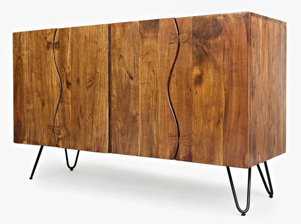 LivinHill Komoda Avola 137 cm z masivu černá/ořech