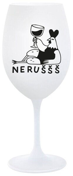 NERUŠŠŠ - bílá sklenička na víno 350 ml
