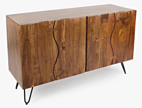 LivinHill Komoda Avola 137 cm z masivu černá/ořech