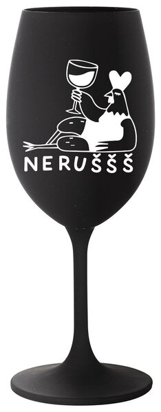 NERUŠŠŠ - černá sklenička na víno 350 ml