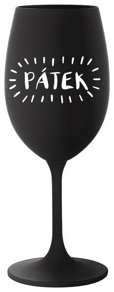 PÁTEK - černá sklenička na víno 350 ml