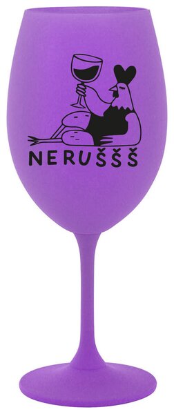 NERUŠŠŠ - fialová sklenička na víno 350 ml