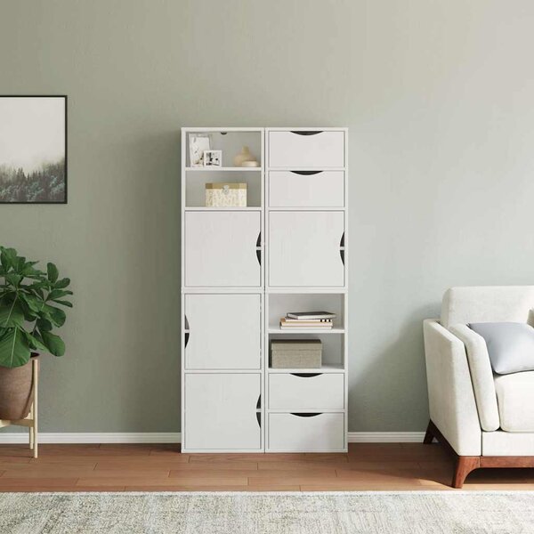 Boční skříňky 4 ks "ODDA" Bílá 40x24x79 cm Borovicový masiv 3365349