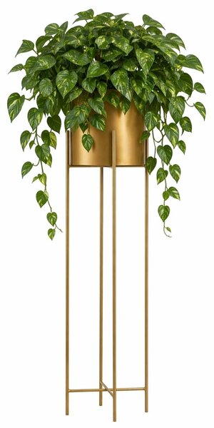 KOVOVÝ KVĚTINÁČ SE STOJÁNEM GOLDEN 95X21 CM ZLATÁ