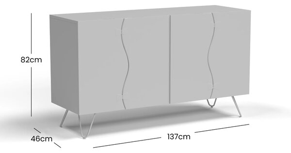 LivinHill Komoda Avola 137 cm z masivu černá/ořech